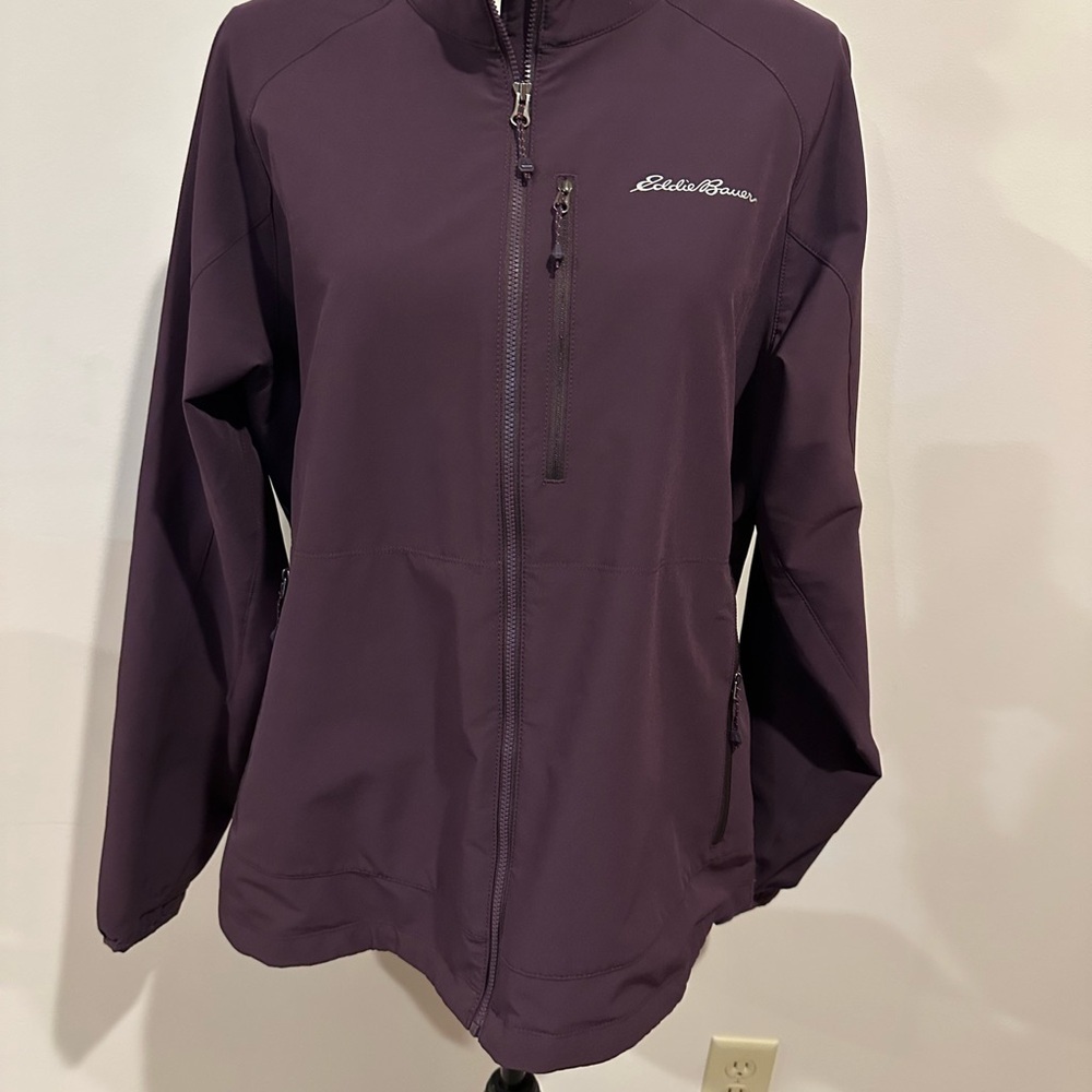 Eddie Bauer Women's Deep Purple Sandstone Backbone Shell Windbreaker Jacket XL - Picture 2 of 7